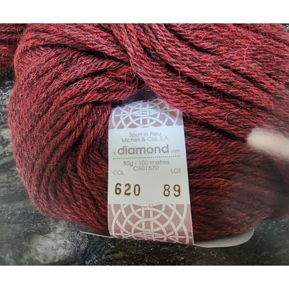 Diamond Luxury Collection Alpaca Melange 100% Alpaca DK 109 y (4 balls) Burgundy - Picture 1 of 3